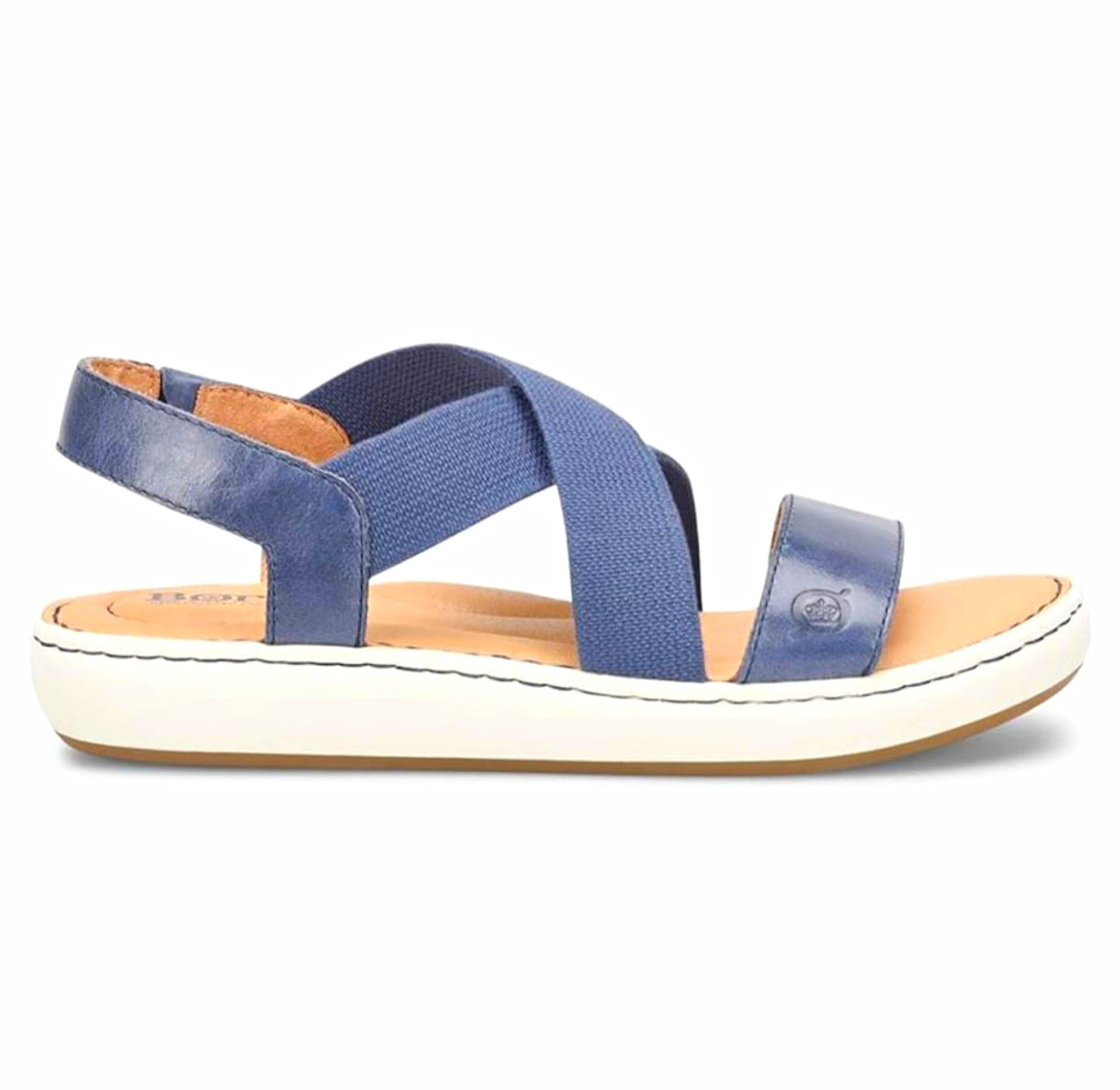 Børn Women’s Strappy Suede Flat Sandals Blue/Tan/White/Brown Size 6 Std