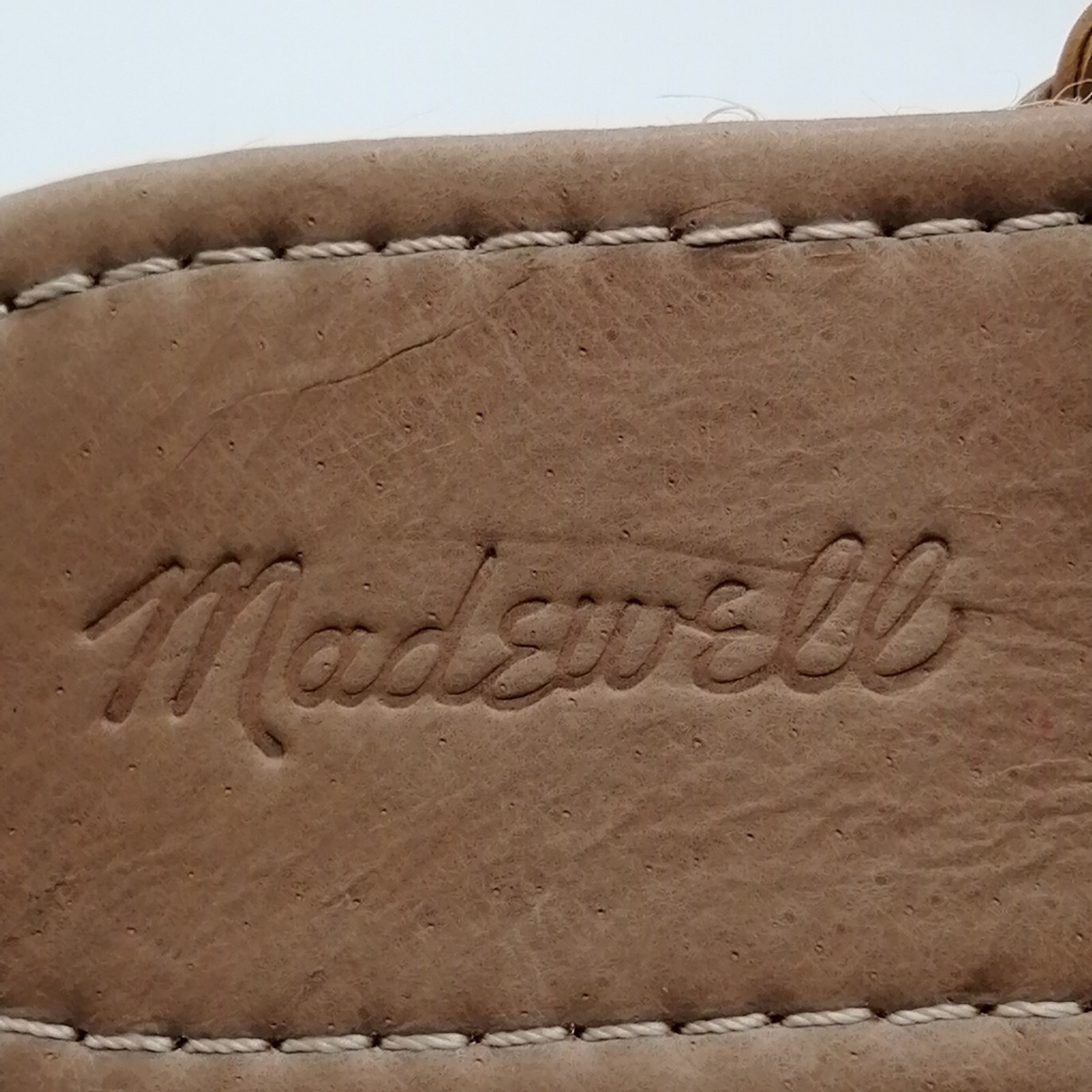 Madewell Womens Espadrille Slide Sandal Tan Leather Braided Straps Flat 6 NEW