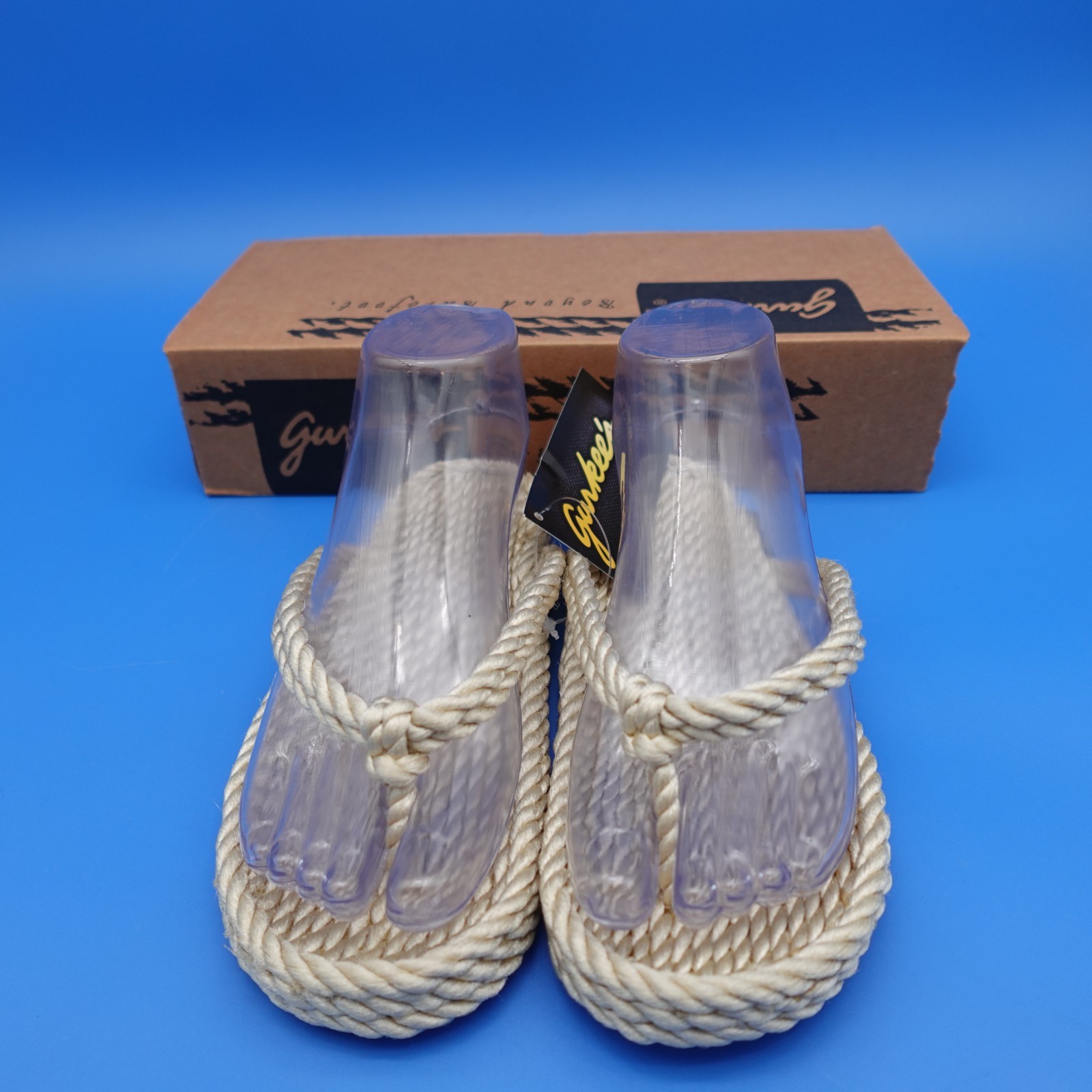 Gurkee’s Tobago Thong Rope Sandals Women’s Size 6 Beige New With Box